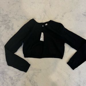 NWT Girls Black Lurex (Shimmer) Shrug/Cardigan Sz M (7/8)